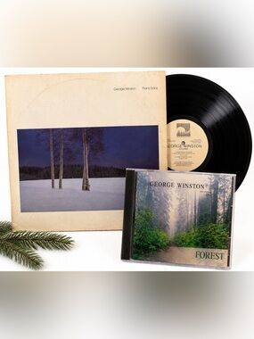 George Winston December Vinyl + Forest CD Windham Hill Solo Piano Music Bundle